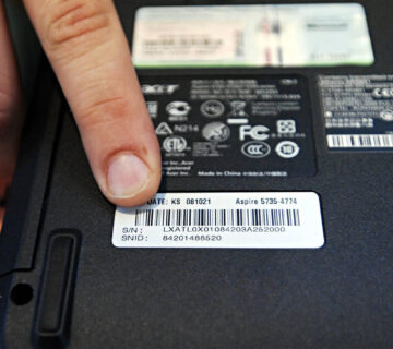 چطور سریال لپ تاپ را پیدا کنم؟